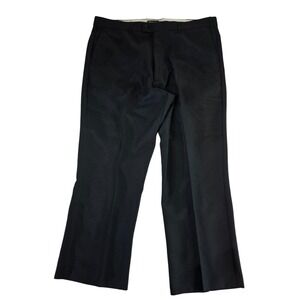 Haband Dress Pants Mens Black Flat‎ Front Permanent Press 42x30
